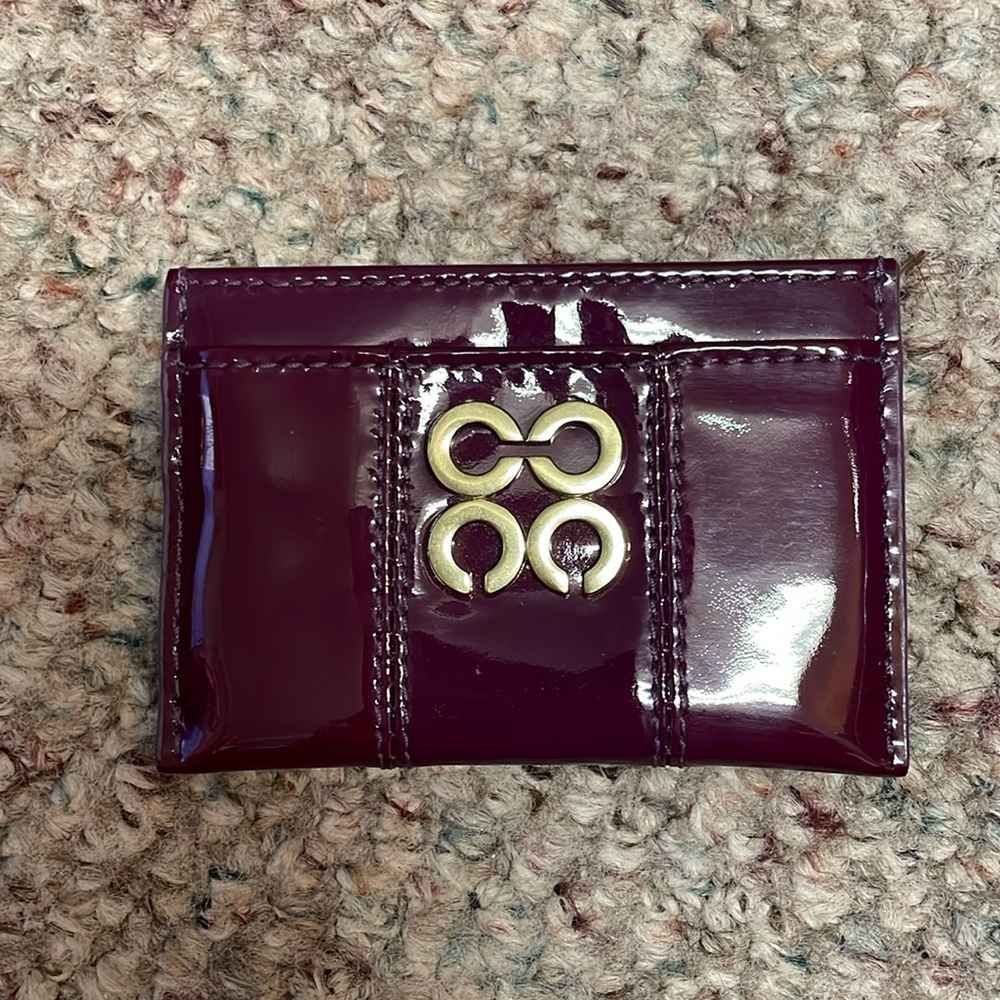 Coach patent leather card wallet